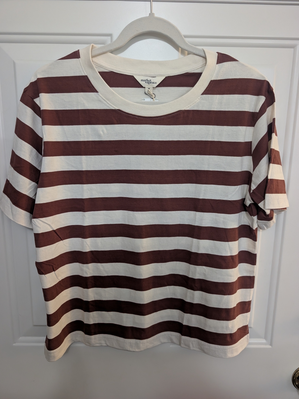 NWT Market & Spruce Clio Boxy Crop Cotton Tee M